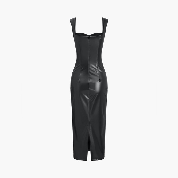 Commense Dresses & Skirts - Commense Faux Leather Bodycon Midi Dress